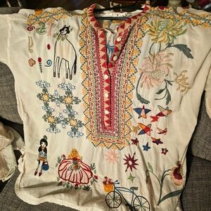 JOHNNY WAS Boho Tunic XL Biya Cotton